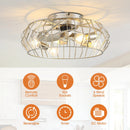 Parrot Uncle 20-Inch Silver Flush Mount Ceiling Fan with Light APP and Remote Control (BBF3001)