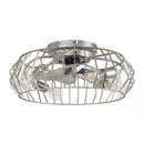 Parrot Uncle 20-Inch Silver Flush Mount Ceiling Fan with Light APP and Remote Control (BBF3001)