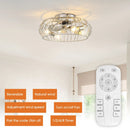 Parrot Uncle 20-Inch Silver Flush Mount Ceiling Fan with Light APP and Remote Control (BBF3001)