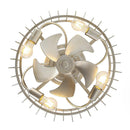 Parrot Uncle 20-Inch Silver Flush Mount Ceiling Fan with Light APP and Remote Control (BBF3001)
