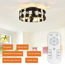 Parrot Uncle 18-Inch Black Industrial Flush Mount Ceiling Fan with Light APP and Remote Control (BBF3004)