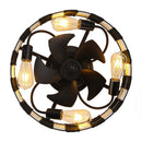 Parrot Uncle 18-Inch Black Industrial Flush Mount Ceiling Fan with Light APP and Remote Control (BBF3004)