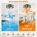 Parrot Uncle 18-Inch Black Industrial Flush Mount Ceiling Fan with Light APP and Remote Control (BBF3004)