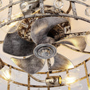Parrot Uncle 18-Inch Retro Silver Crystal Flush Mount Ceiling Fan with APP Remote Control and Lighting (BBF3007)