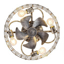 Parrot Uncle 18-Inch Retro Silver Crystal Flush Mount Ceiling Fan with APP Remote Control and Lighting (BBF3007)