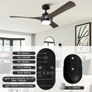 Parrot Uncle 52-Inch Ivy Industrial Downrod Mount LED Ceiling Fan with Remote Control (BBF6024BK)