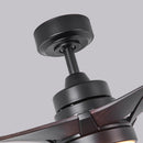 Parrot Uncle 52-Inch Ivy Industrial Downrod Mount LED Ceiling Fan with Remote Control (BBF6024BK)