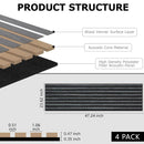 Parrot Uncle 4-Piece Pack Veneer Sound Acoustic Wood Wall Panels