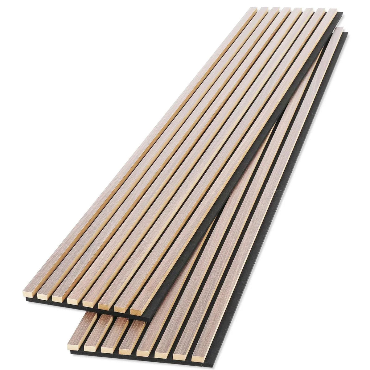Parrot Uncle acoustic wood wall panel set, light brown slat veneer boards (4-pack)
