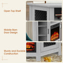 Parrot Uncle 45-Inch Corner Electric Fireplace TV Stands Console Table Insert 18" Electric Fireplace with 2 Metal Mesh Doors