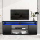 Parrot Uncle Modern 68-Inch TV Stand Media Console with LED Lights for Living Room