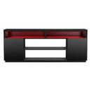 Parrot Uncle Modern 68-Inch TV Stand Media Console with LED Lights for Living Room