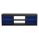 Parrot Uncle 66-Inch Modern LED TV Stand Entertainment Center with Glass Shelves for Living Room