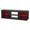 Parrot Uncle 66-Inch Modern LED TV Stand Entertainment Center with Glass Shelves for Living Room