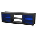 Parrot Uncle 66-Inch Modern LED TV Stand Entertainment Center with Glass Shelves for Living Room
