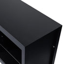 Parrot Uncle 66-Inch Modern LED TV Stand Entertainment Center with Glass Shelves for Living Room