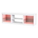 Parrot Uncle 66-Inch Modern LED TV Stand Entertainment Center with Glass Shelves for Living Room