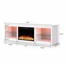 Parrot Uncle Modern 66-Inch LED TV Stand with 23-Inch Insert Electric Fireplace for Living Room