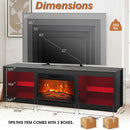 Parrot Uncle Modern 66-Inch LED TV Stand with 23-Inch Insert Electric Fireplace for Living Room