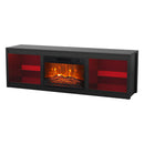 Parrot Uncle Modern 66-Inch LED TV Stand with 23-Inch Insert Electric Fireplace for Living Room