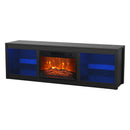 Parrot Uncle Modern 66-Inch LED TV Stand with 23-Inch Insert Electric Fireplace for Living Room