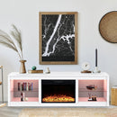 Parrot Uncle Modern 66-Inch LED TV Stand with 23-Inch Insert Electric Fireplace for Living Room