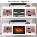 Parrot Uncle Modern 66-Inch LED TV Stand with 23-Inch Insert Electric Fireplace for Living Room