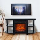 Parrot Uncle Decorative Modern 48-Inch TV Stand with 18-Inch Insert Electric Fireplace