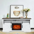 Parrot Uncle 68-Inch Farmhouse TV Stand with 23-Inch Insert Opening Electric Fireplace