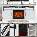 Parrot Uncle 68-Inch Farmhouse TV Stand with 23-Inch Insert Opening Electric Fireplace