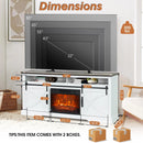 Parrot Uncle 68-Inch Farmhouse TV Stand with 23-Inch Insert Opening Electric Fireplace
