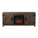 Parrot Uncle 58-Inch Farmhouse TV Stand with 18-Inch Insert Electric Fireplace for Living Room