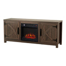 Parrot Uncle 58-Inch Farmhouse TV Stand with 18-Inch Insert Electric Fireplace for Living Room