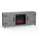 Parrot Uncle 58-Inch Farmhouse TV Stand with 18-Inch Insert Electric Fireplace for Living Room