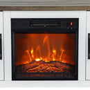 Parrot Uncle 58-Inch Farmhouse TV Stand with 18-Inch Insert Electric Fireplace for Living Room