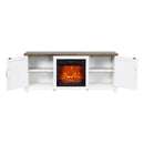 Parrot Uncle 58-Inch Farmhouse TV Stand with 18-Inch Insert Electric Fireplace for Living Room