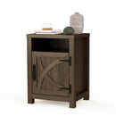 Parrot Uncle 18-Inch Solid Wood Farmhouse Nightstand for Bedroom in Brown or Grey or White