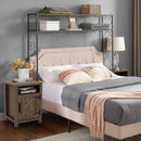 Parrot Uncle 18-Inch Solid Wood Farmhouse Nightstand for Bedroom in Brown or Grey or White