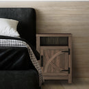 Parrot Uncle 18-Inch Solid Wood Farmhouse Nightstand for Bedroom in Brown or Grey or White