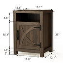 Parrot Uncle 18-Inch Solid Wood Farmhouse Nightstand for Bedroom in Brown or Grey or White