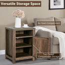 Parrot Uncle 18-Inch Solid Wood Farmhouse Nightstand for Bedroom in Brown or Grey or White