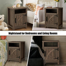 Parrot Uncle 18-Inch Solid Wood Farmhouse Nightstand for Bedroom in Brown or Grey or White