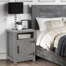 Parrot Uncle 18-Inch Solid Wood Farmhouse Nightstand for Bedroom in Brown or Grey or White