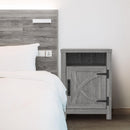 Parrot Uncle 18-Inch Solid Wood Farmhouse Nightstand for Bedroom in Brown or Grey or White