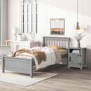 Parrot Uncle 18-Inch Solid Wood Farmhouse Nightstand for Bedroom in Brown or Grey or White