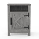 Parrot Uncle 18-Inch Solid Wood Farmhouse Nightstand for Bedroom in Brown or Grey or White