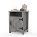 Parrot Uncle 18-Inch Solid Wood Farmhouse Nightstand for Bedroom in Brown or Grey or White