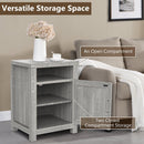Parrot Uncle 18-Inch Solid Wood Farmhouse Nightstand for Bedroom in Brown or Grey or White
