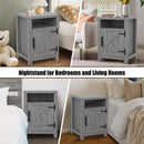 Parrot Uncle 18-Inch Solid Wood Farmhouse Nightstand for Bedroom in Brown or Grey or White