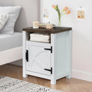 Parrot Uncle 18-Inch Solid Wood Farmhouse Nightstand for Bedroom in Brown or Grey or White